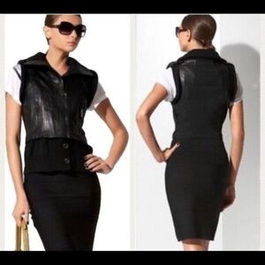 𝅺BCBGMaxAzria genuine leather and wool vest